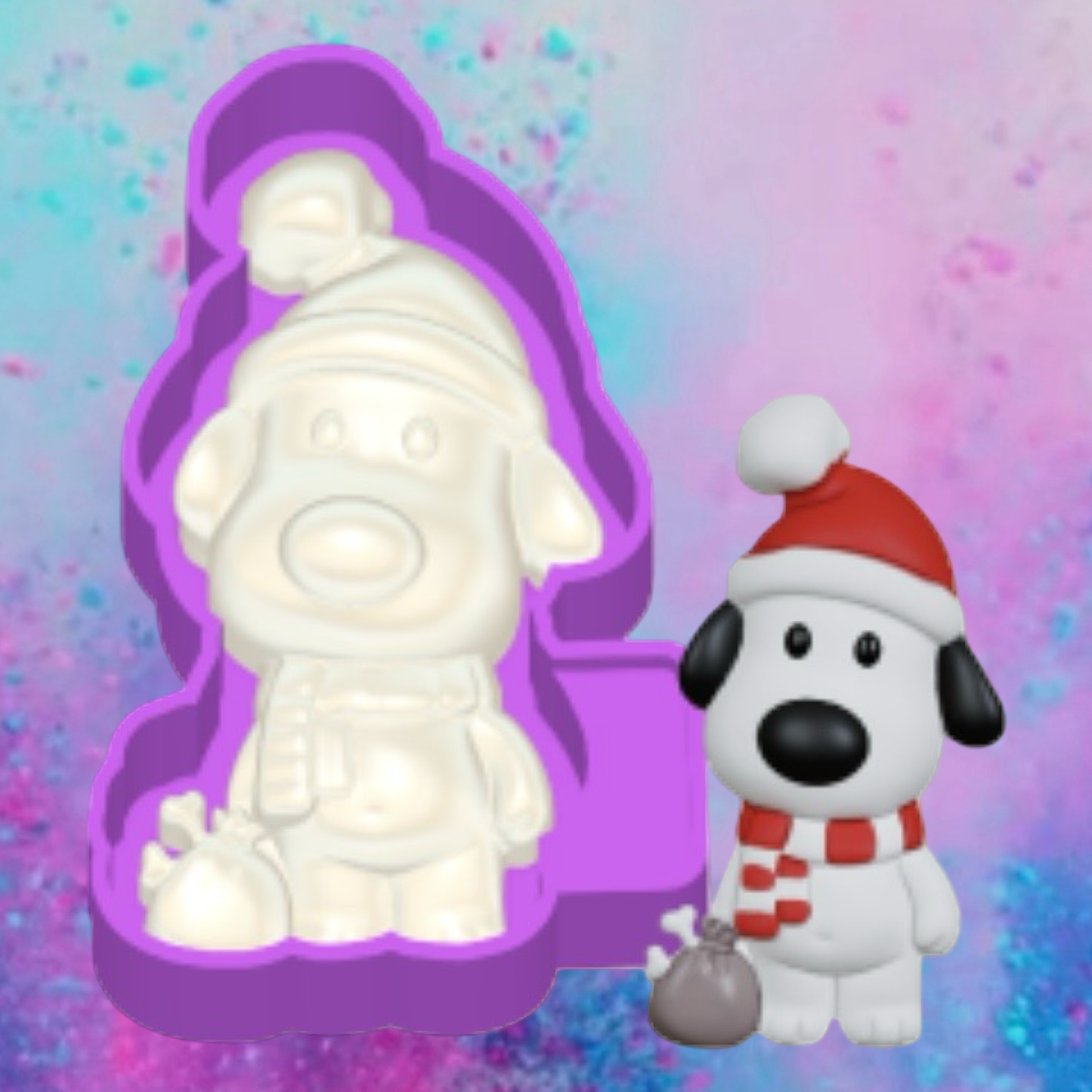 3D Christmas Snoopy freshie molds.