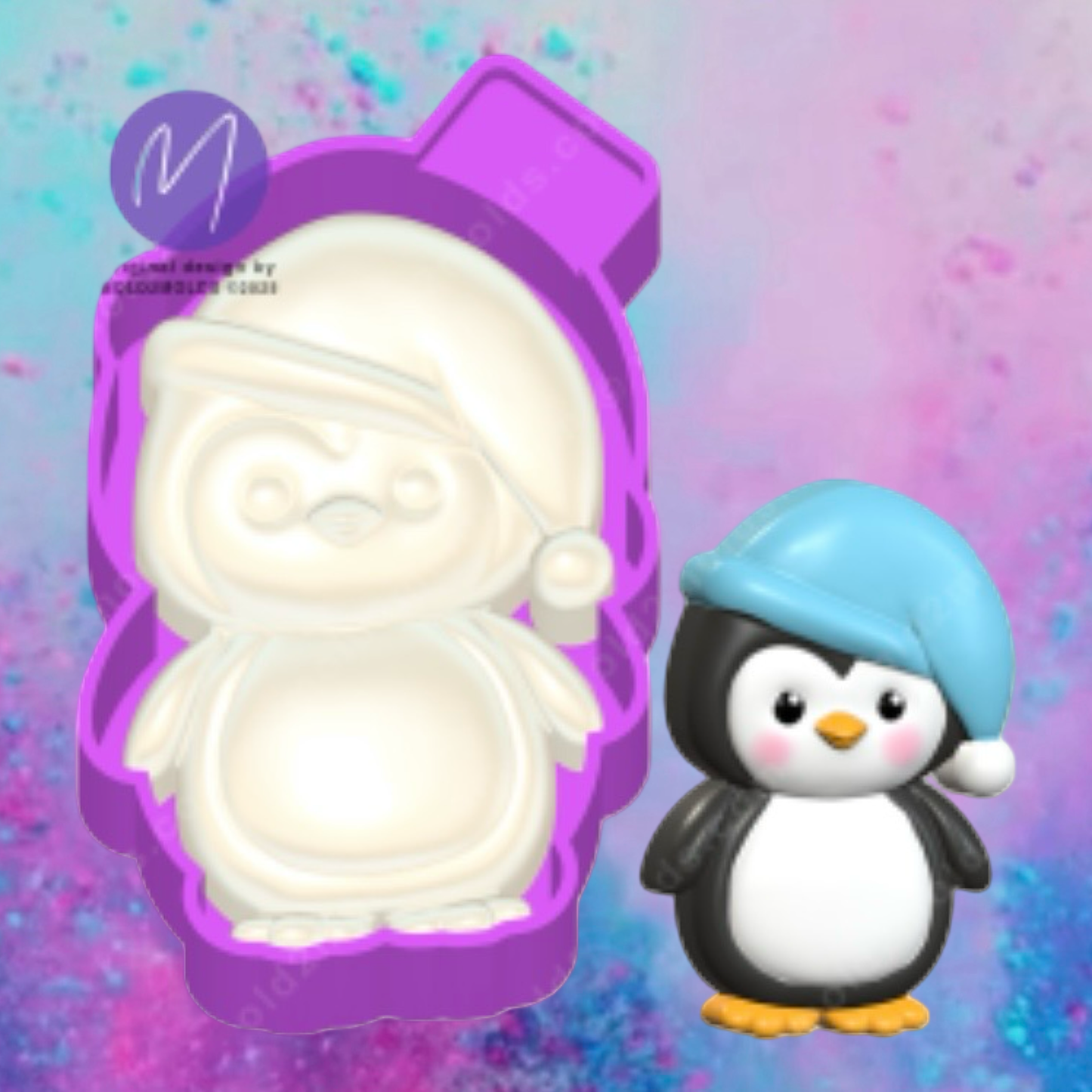 3D Santa penguin freshie molds.