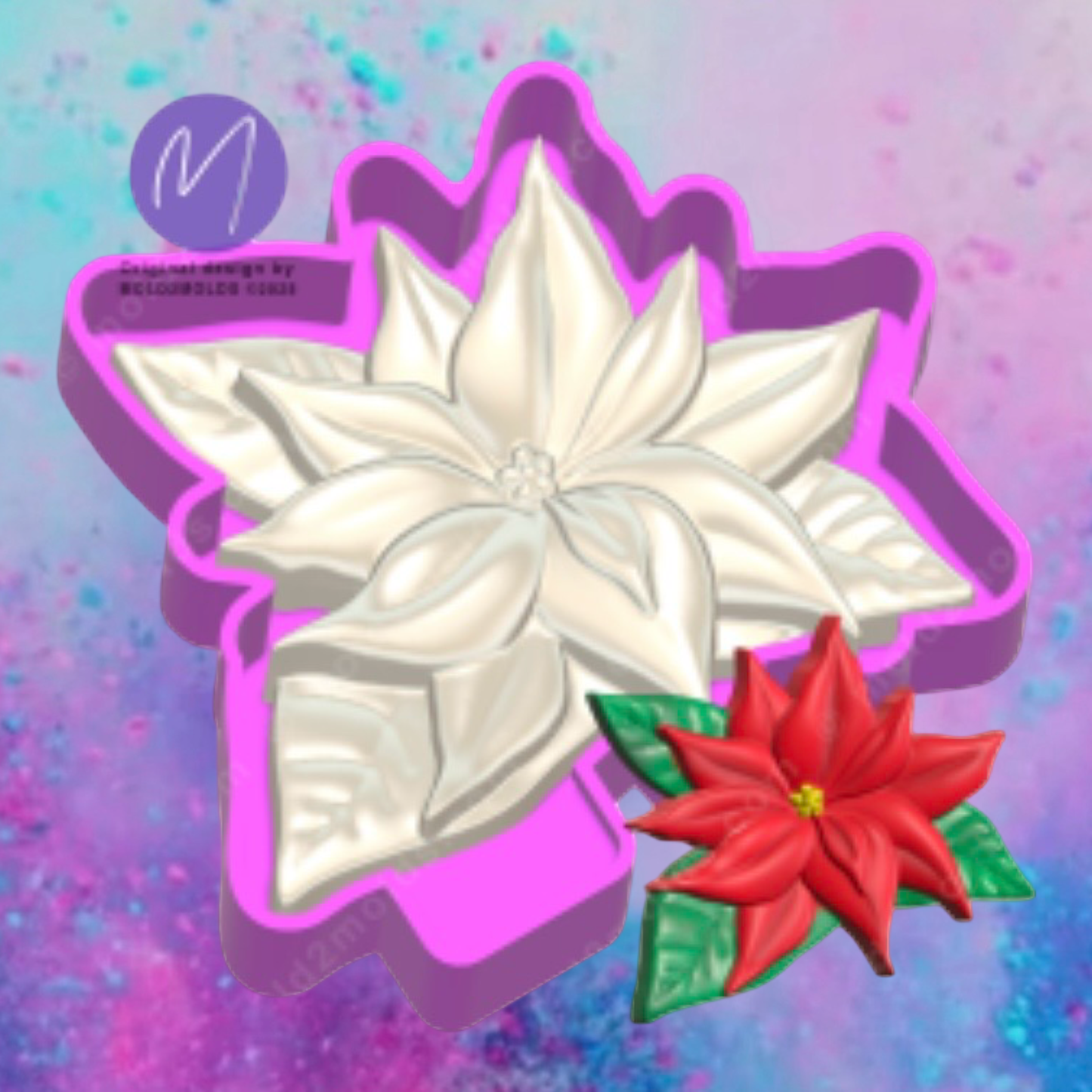 3D Christmas flower freshie molds.