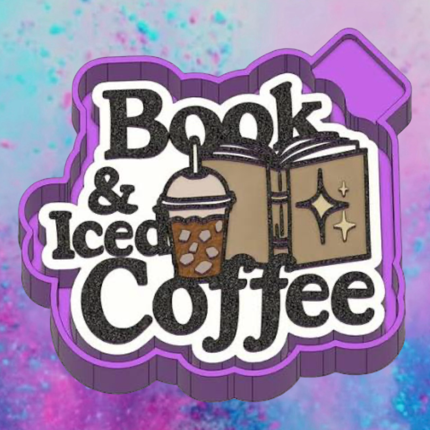 Book and ice coffee freshie mold