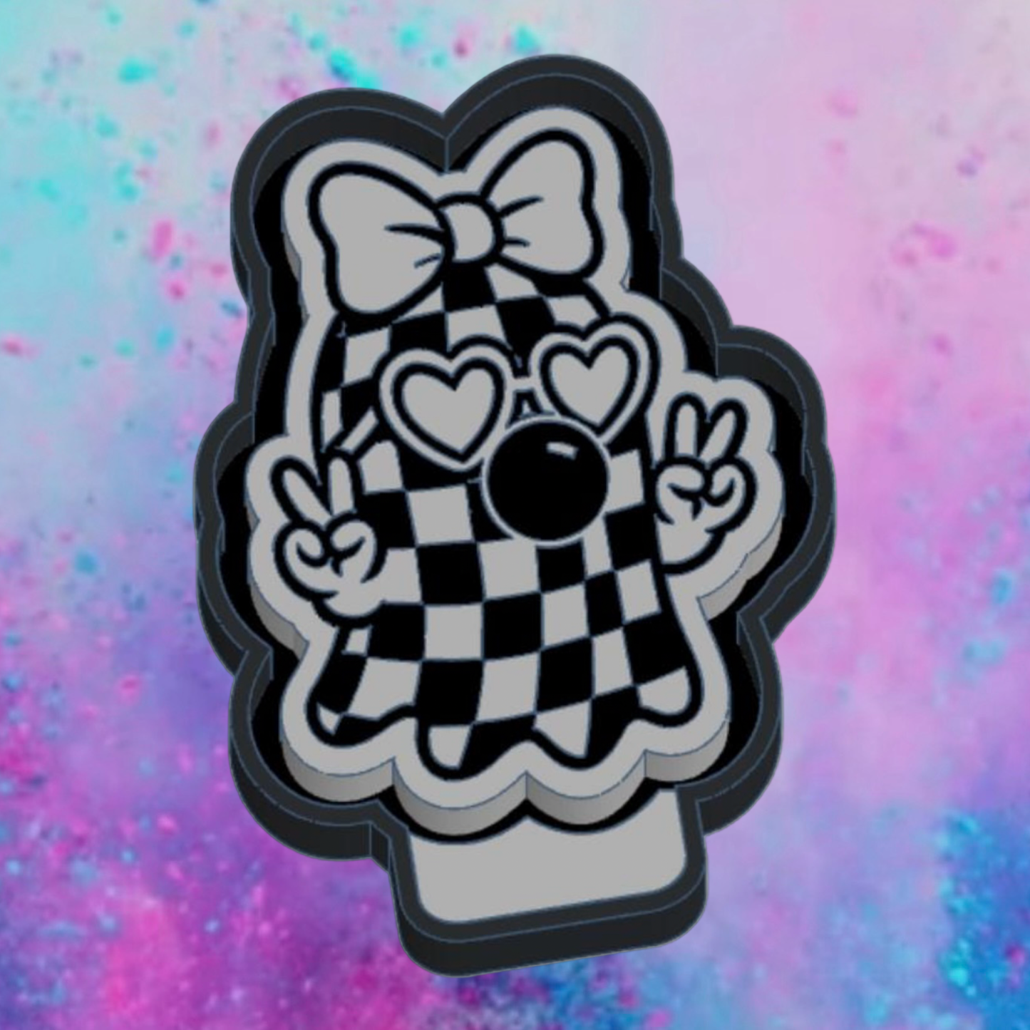 Checkered peace ghost freshie mold