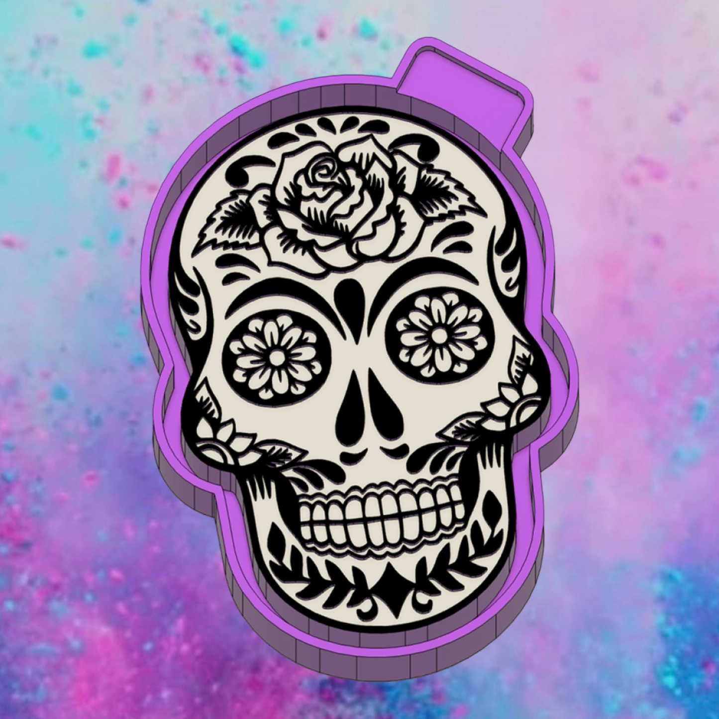Rose Sugar skull freshie mold