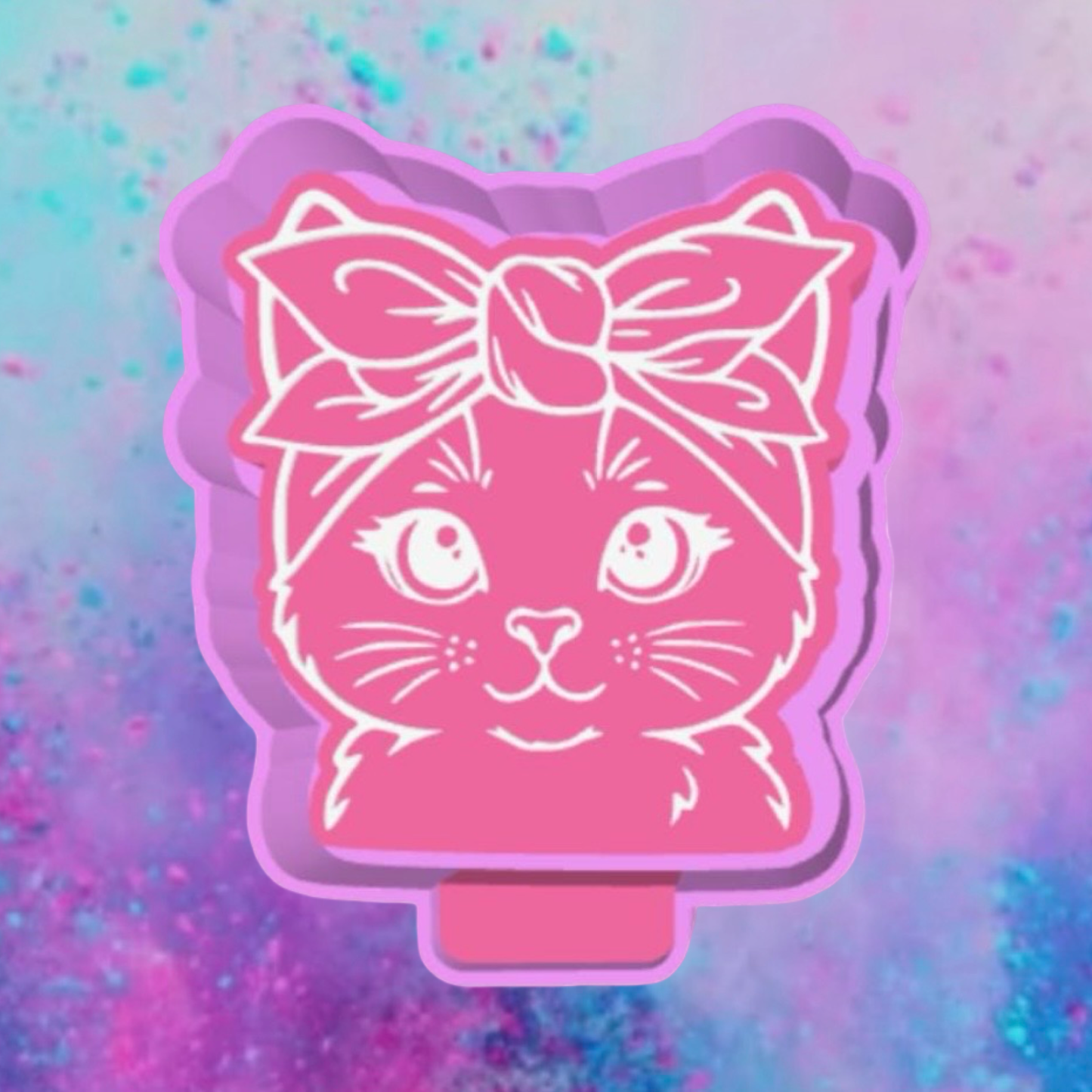 Cat with bow freshie mold