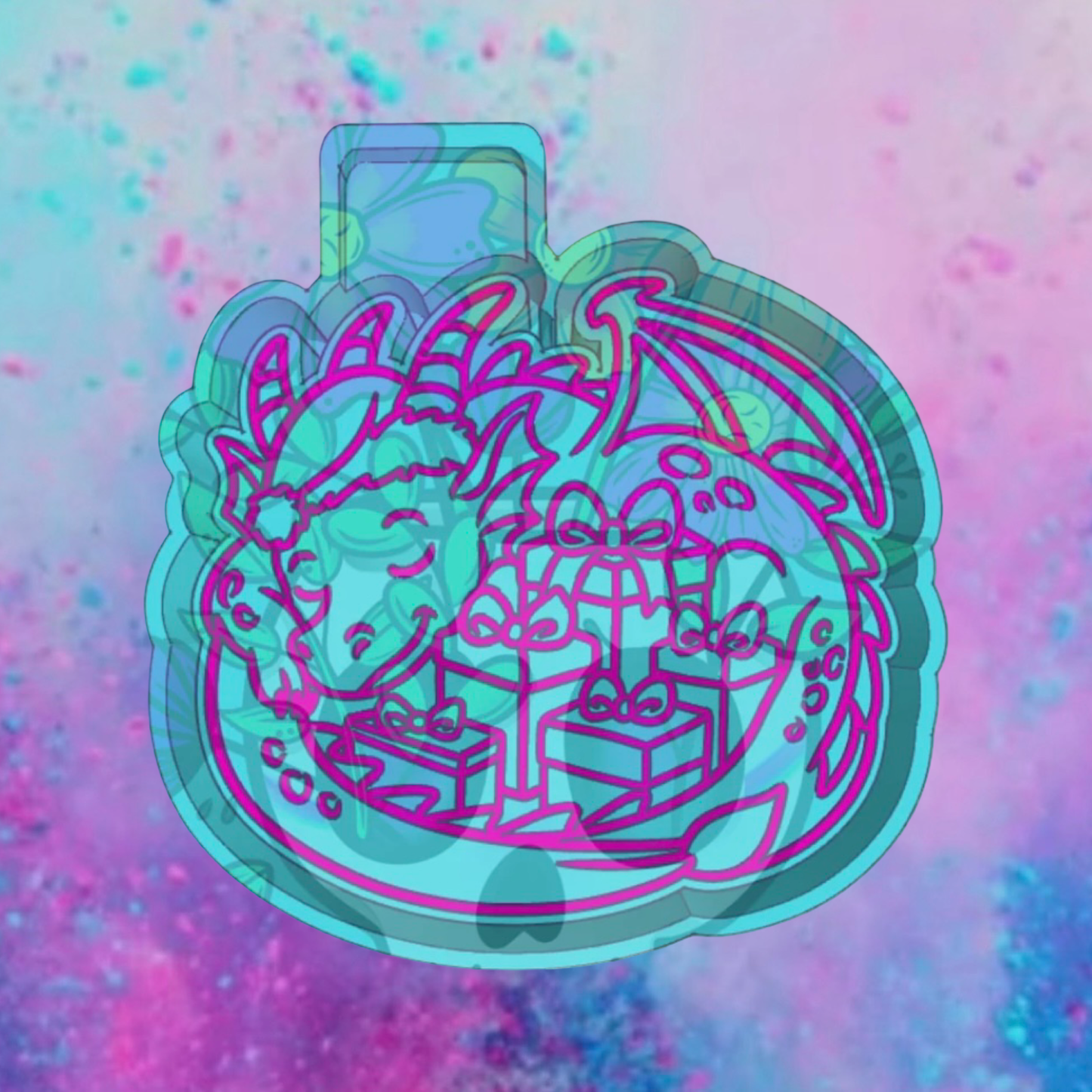 Christmas dragon freshie mold