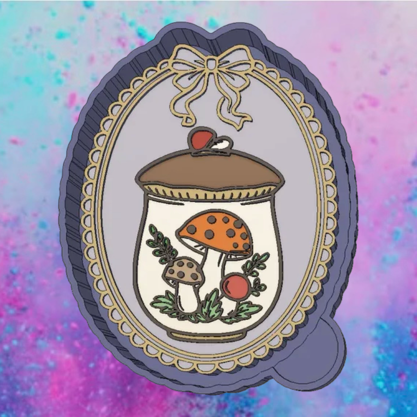 Vintage mushroom canister car freshie mold.