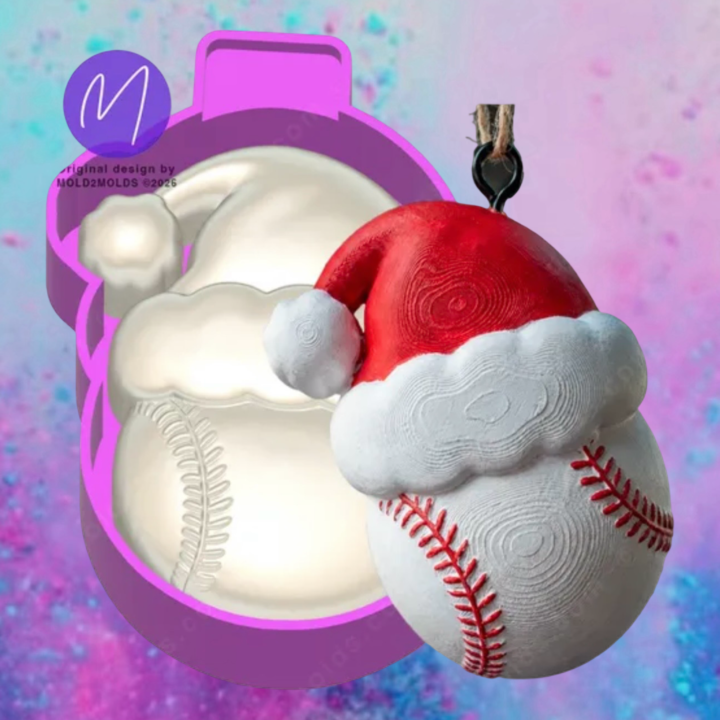 3D Santa hat baseball freshie molds.
