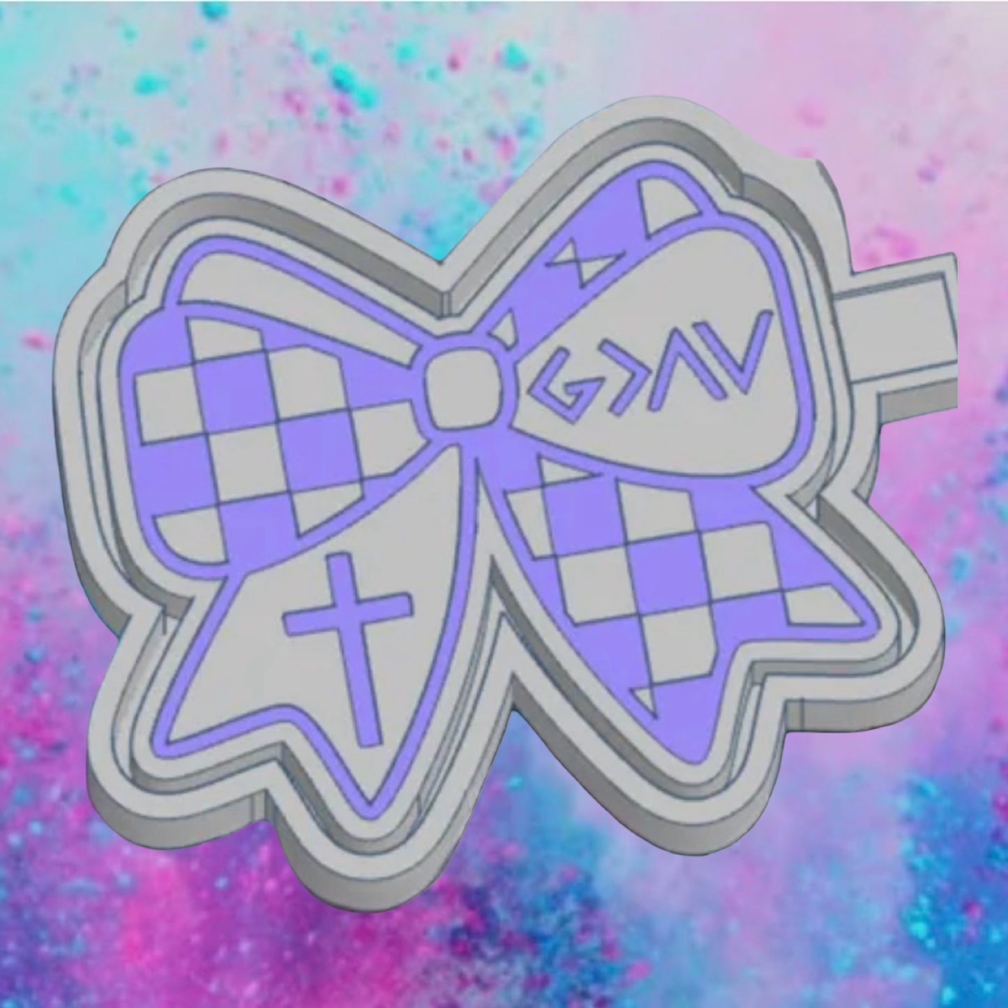 God is Greater bow car freshie mold.