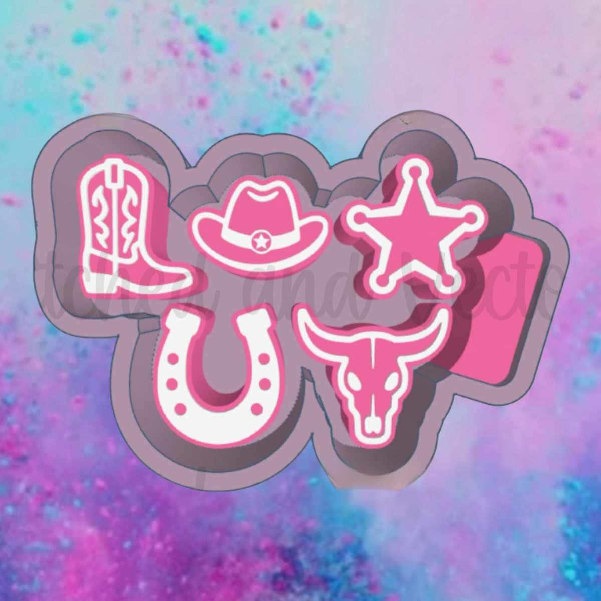 Western car freshie charms mold