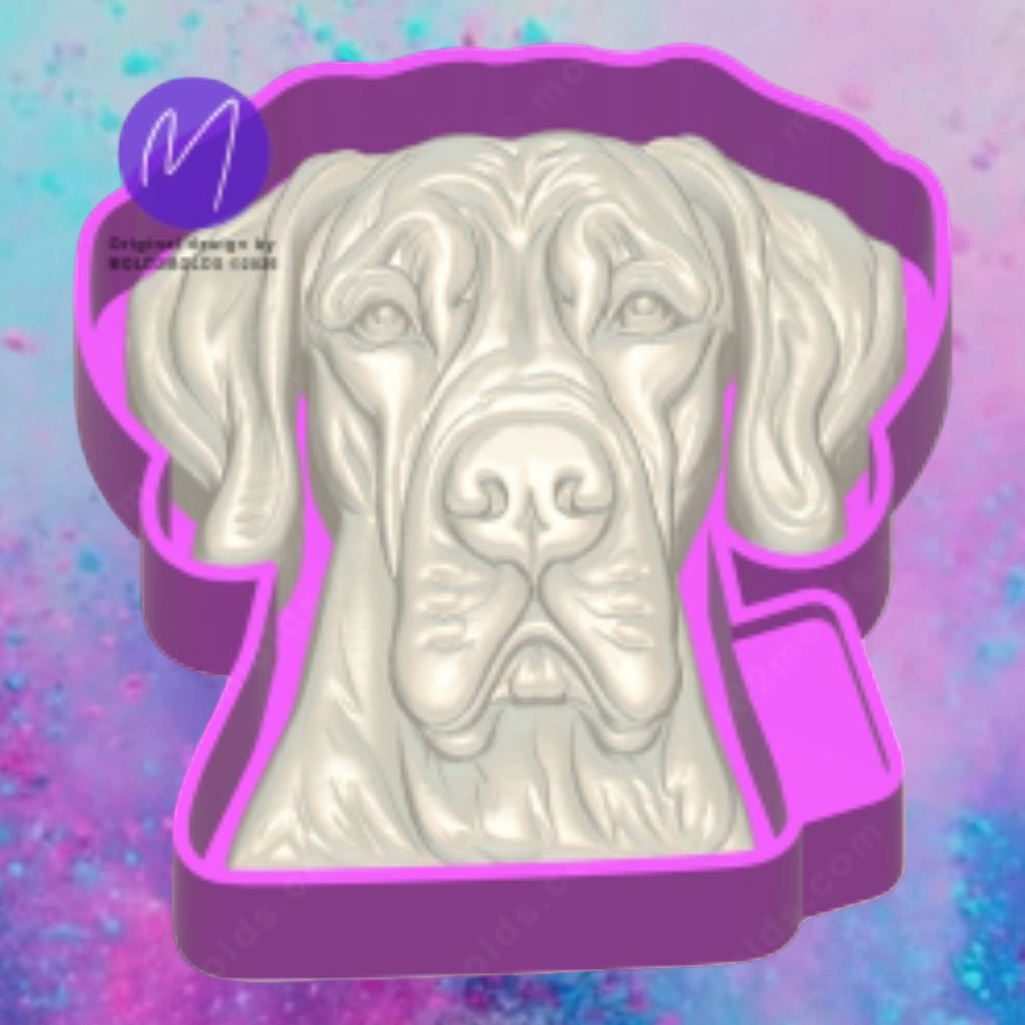 3D Great Dane head freshie molds.