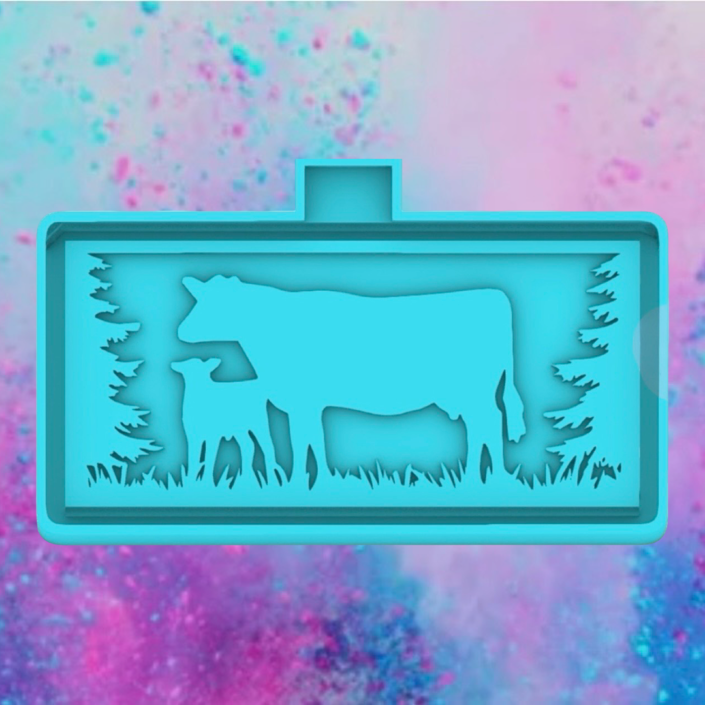 Mama cow with calf car freshie mold.