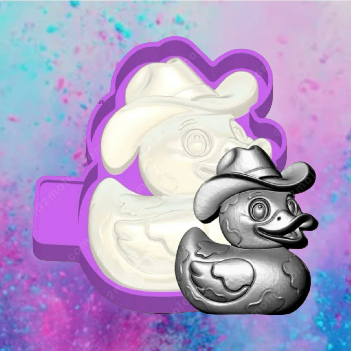 3D print cowboy duck car freshie mold.