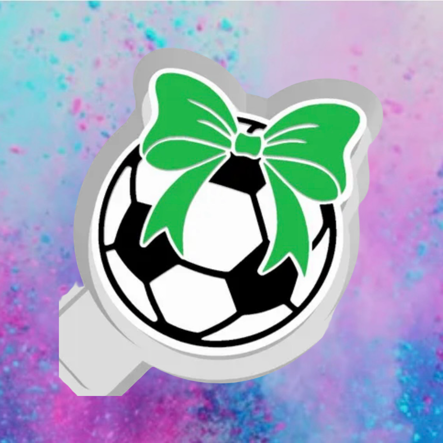 Soccer ball with a bow car freshie mold.