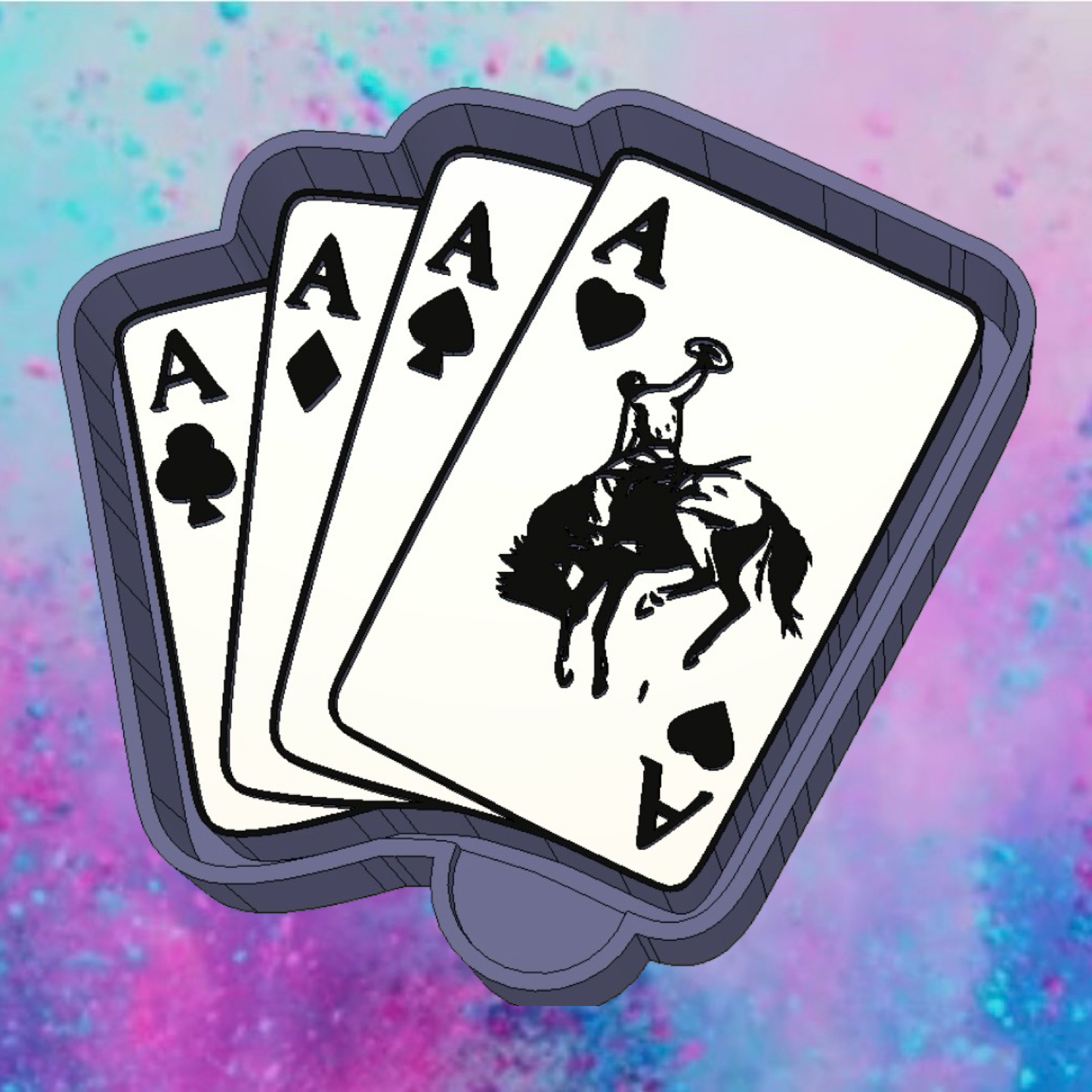 Cowboy ace card car freshie mold.