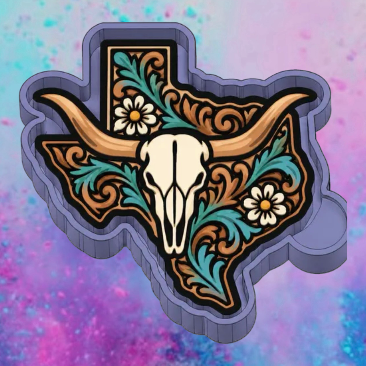 Texas tooled longhorn freshie mold