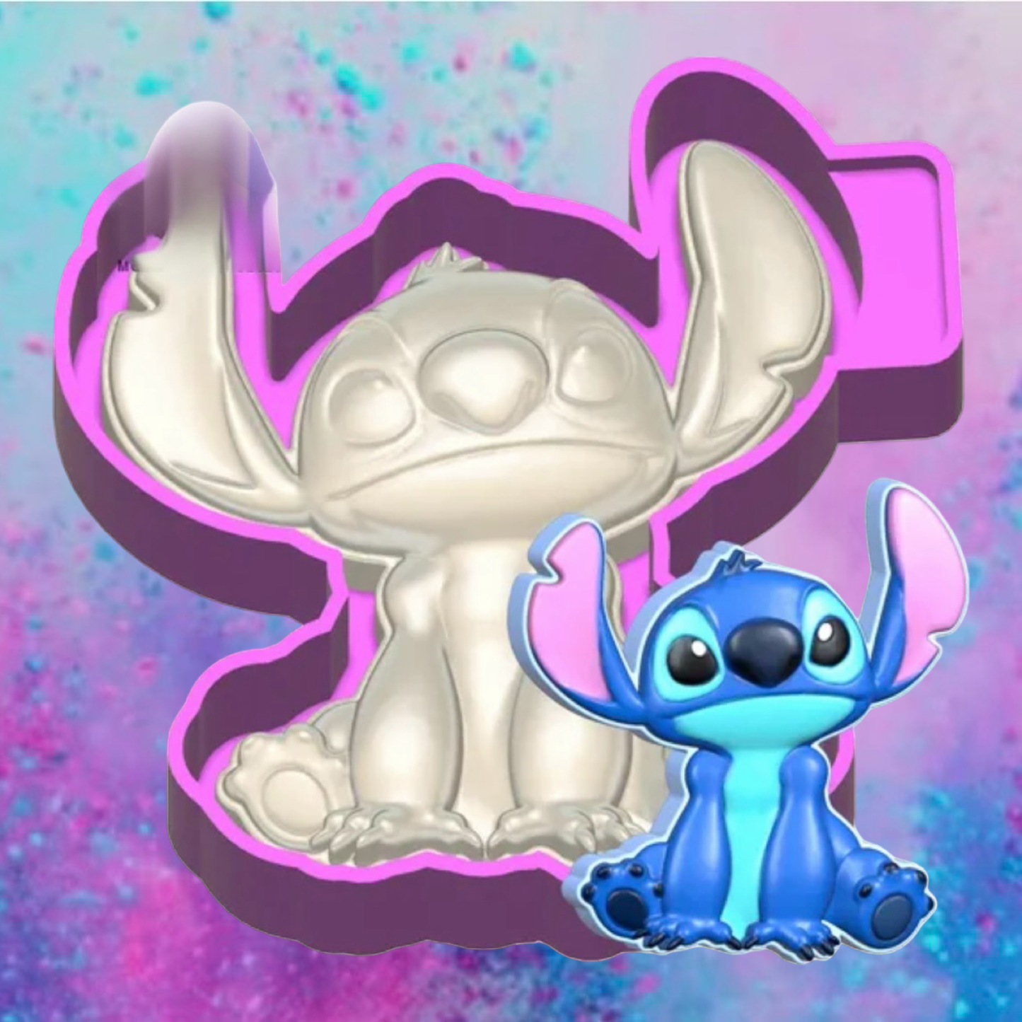 3D cute Stitch freshie mold.