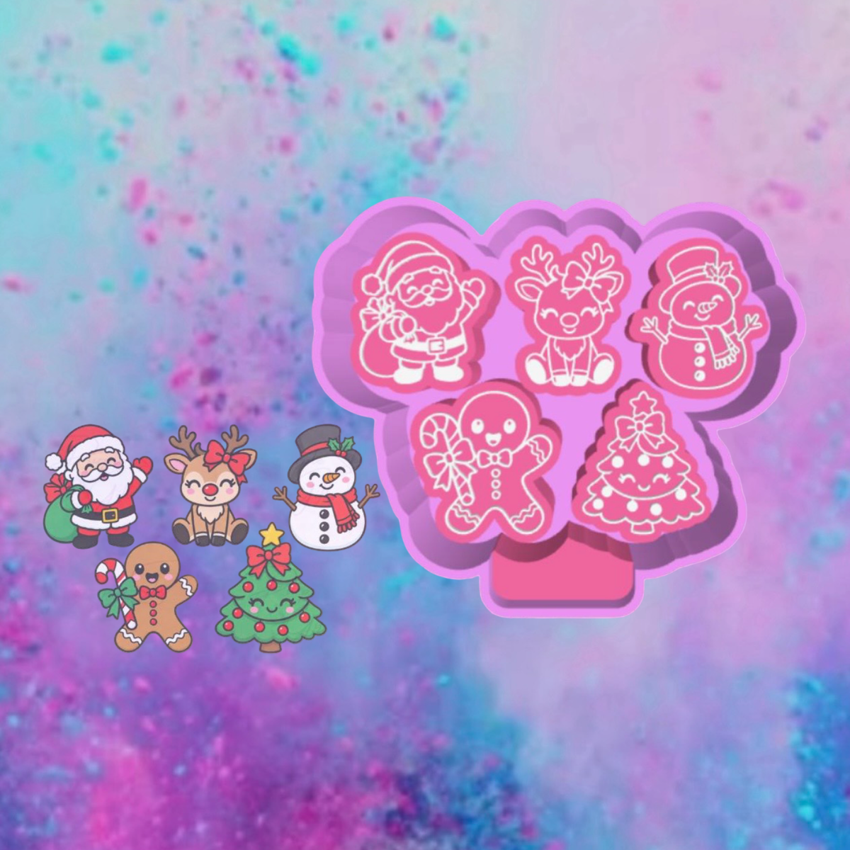 Traditional Christmas freshie charms mold