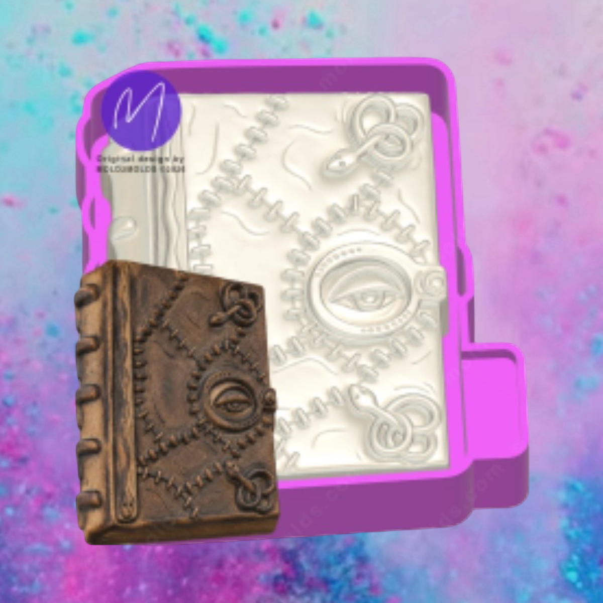 3D witches spell book freshie molds.