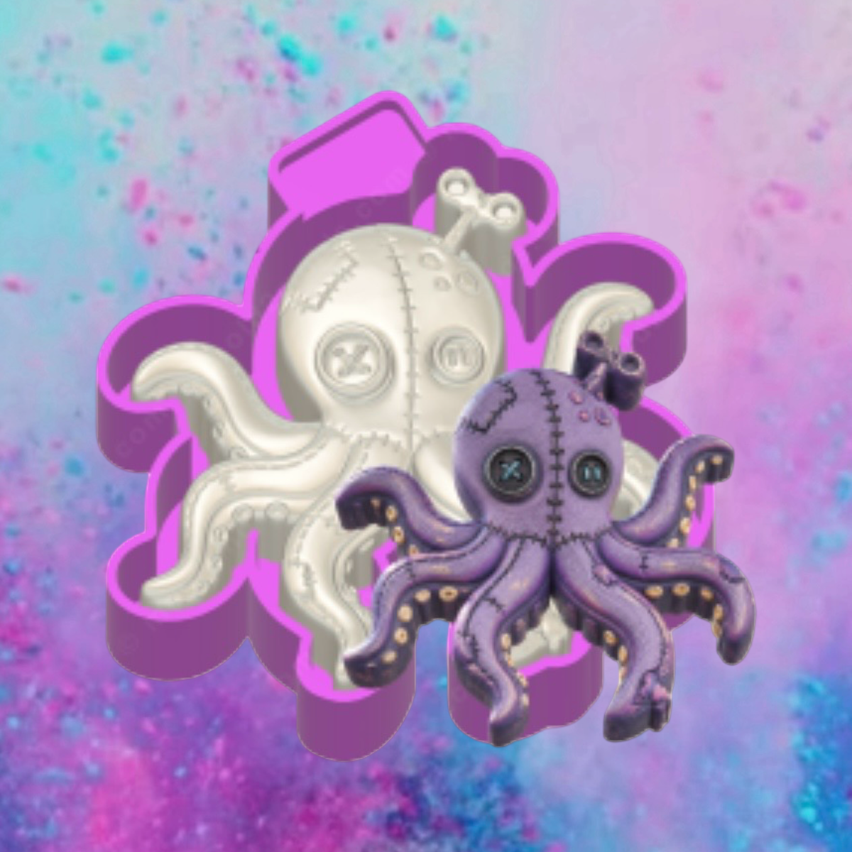 3D patchwork octopus freshie molds.