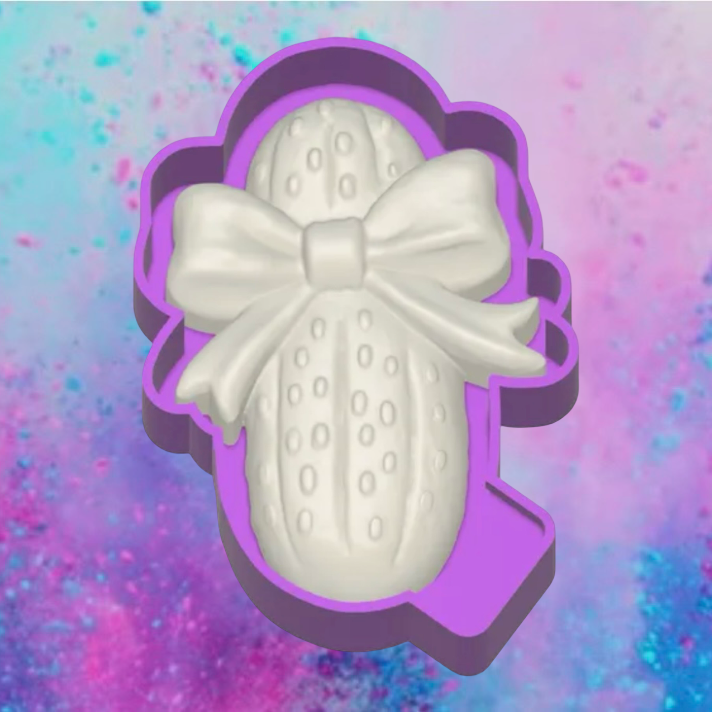 3D pickle with a bow car freshie mold.