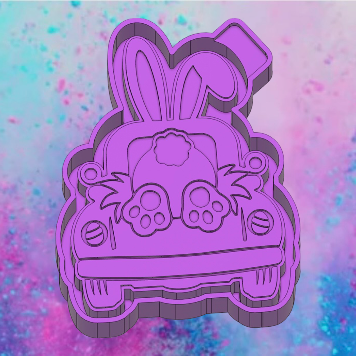 Easter bunny in truck car freshie mold b