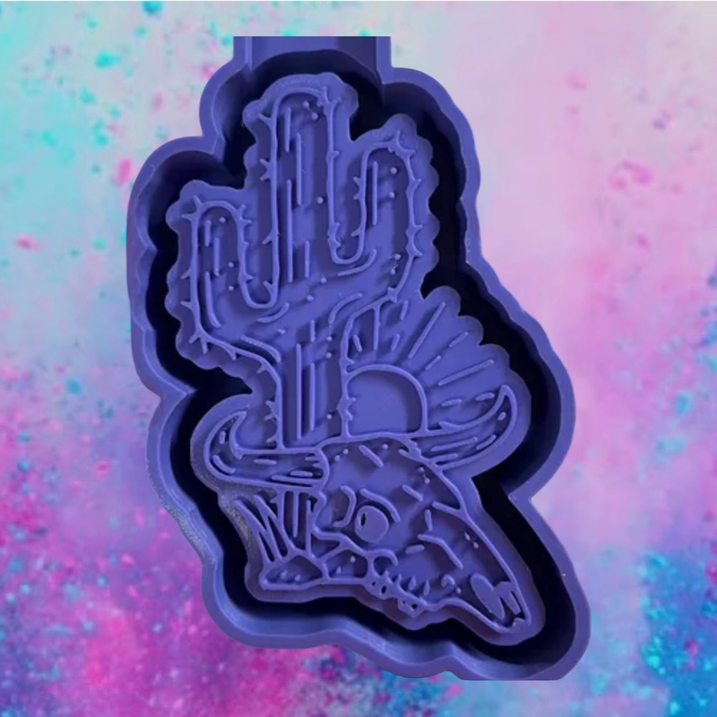 Desert cow cactus car freshie mol.