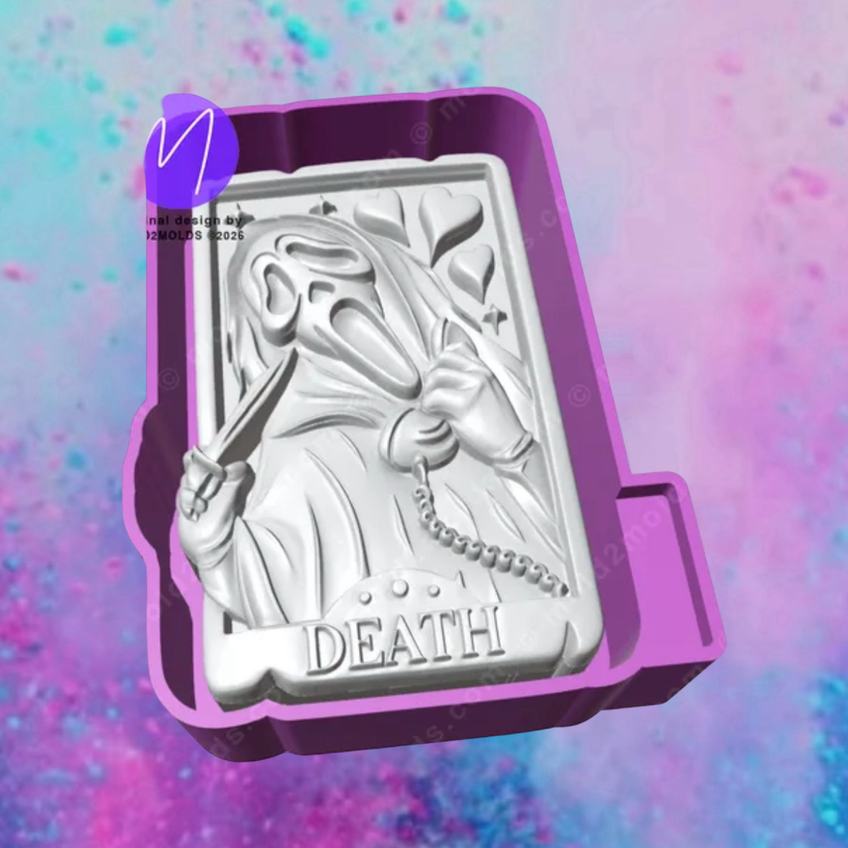3D Ghostface death tarot card freshie molds.