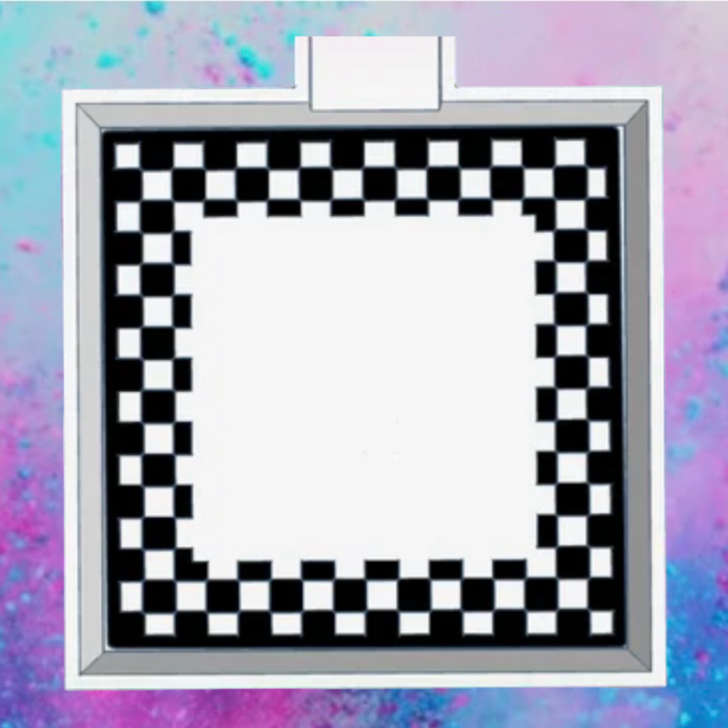 Checkered square cardstock mold.