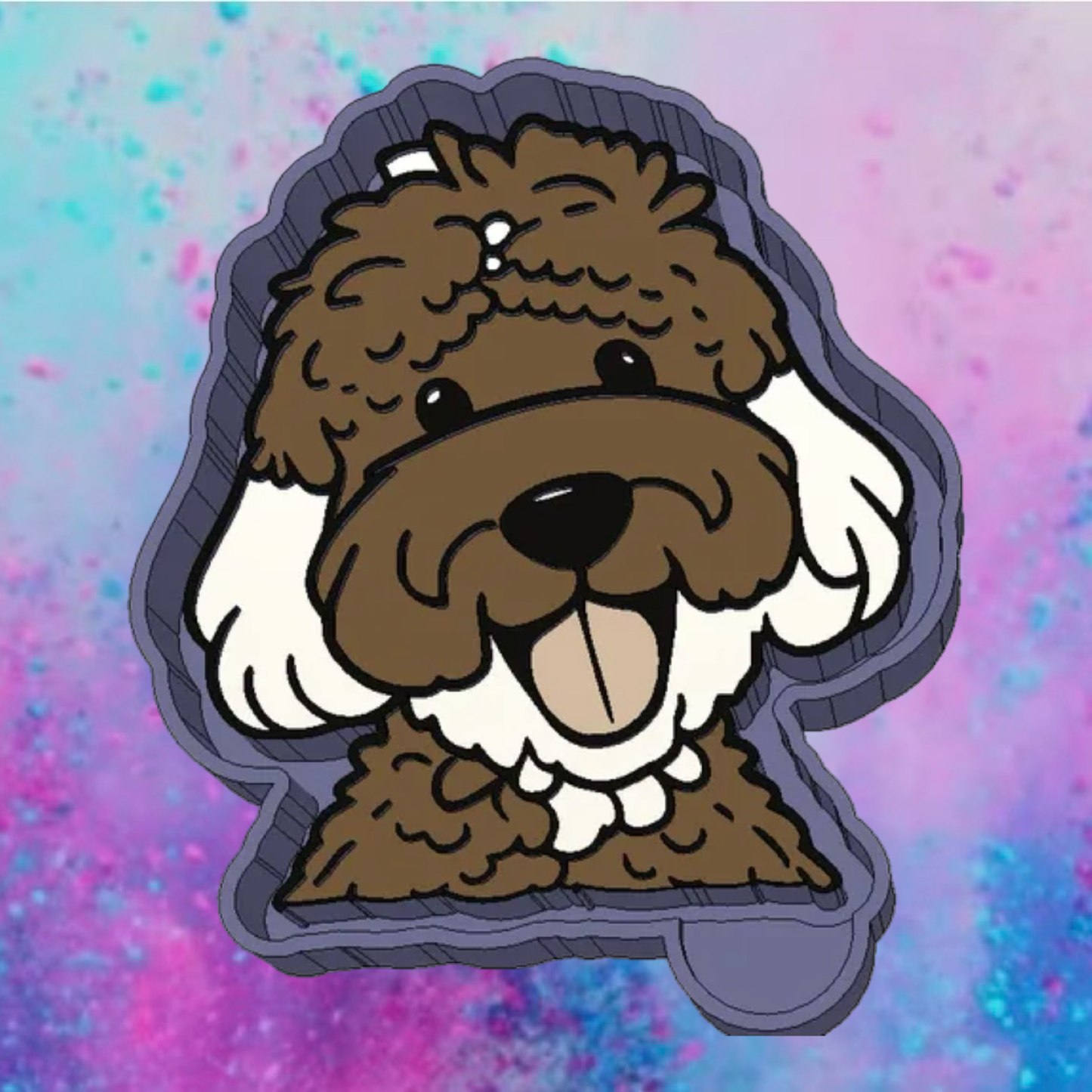 Golden Doodle car freshie mold.