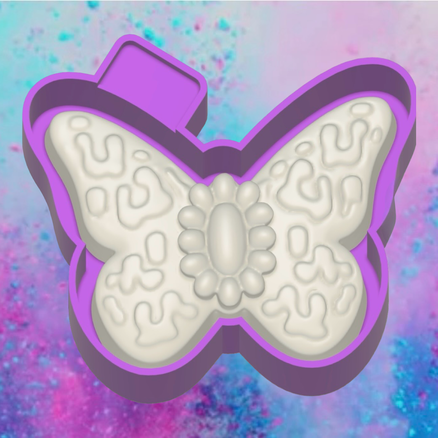 3D print turquoise butterfly car freshie mold.