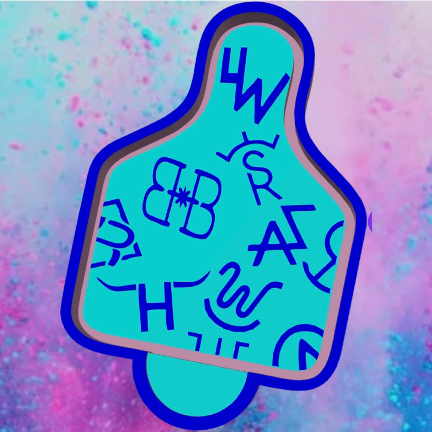 Branded cow ear tag car freshie mold v