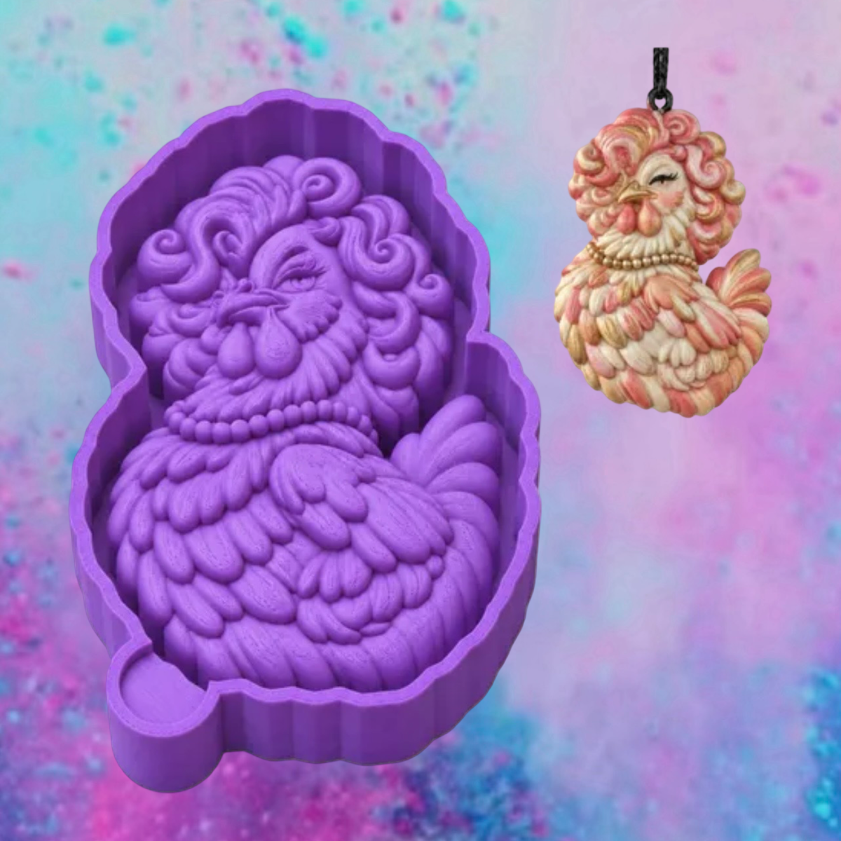 3D Boujee chicken car freshie molds.