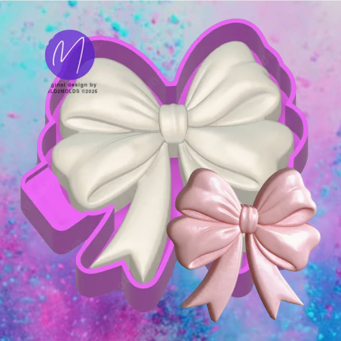 3D coquette bow car freshie mold b
