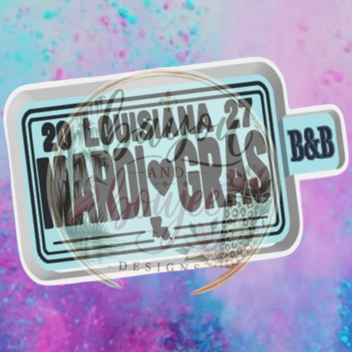 Louisiana Mardi Gras car freshie mold.