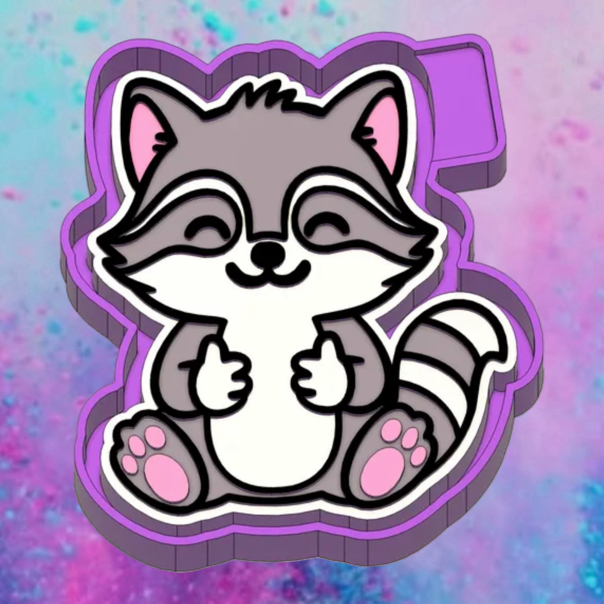 Cute thumbs up Raccoon car freshie mold.