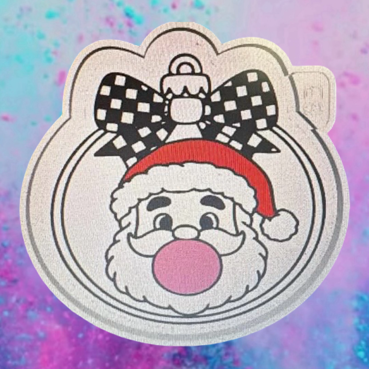 Santa blowing bubble ornament freshie mold
