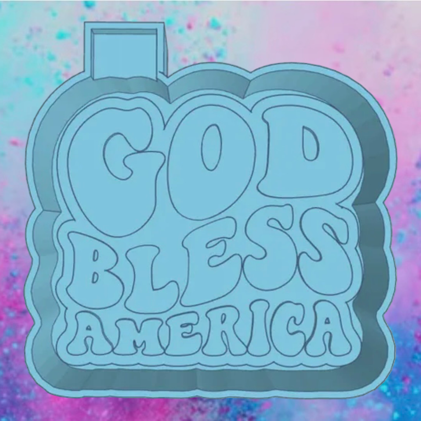 God Bless America car freshie mold