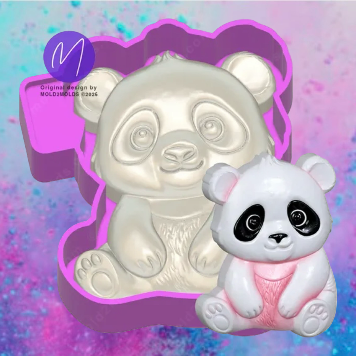 3D panda bear car freshie mold