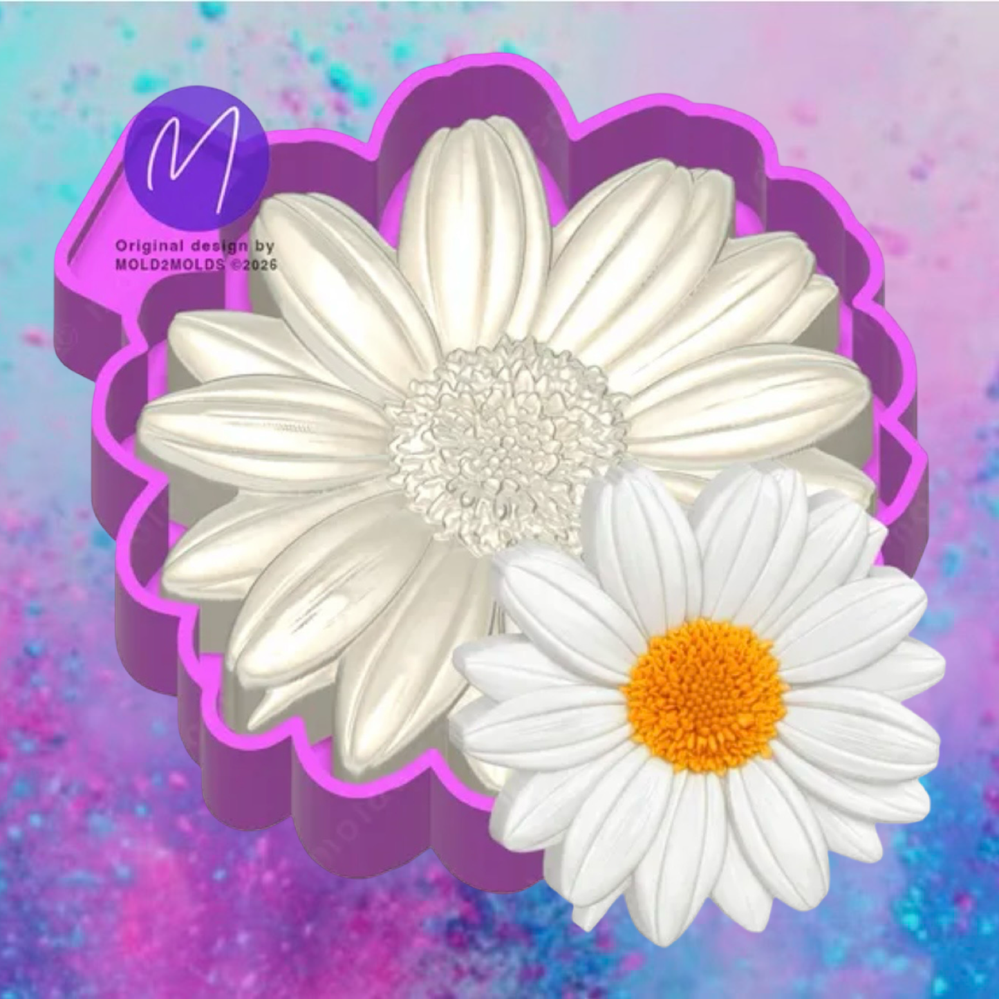 3D daisy car freshie mold