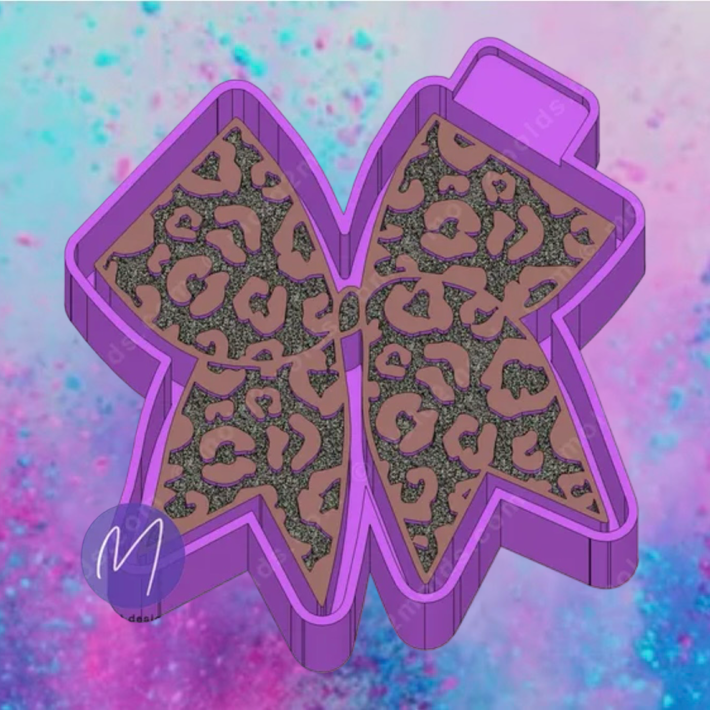 Cheetah print bow freshie mold