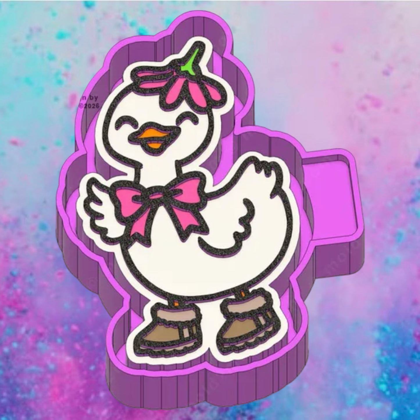 Cute duck with bow freshie mold