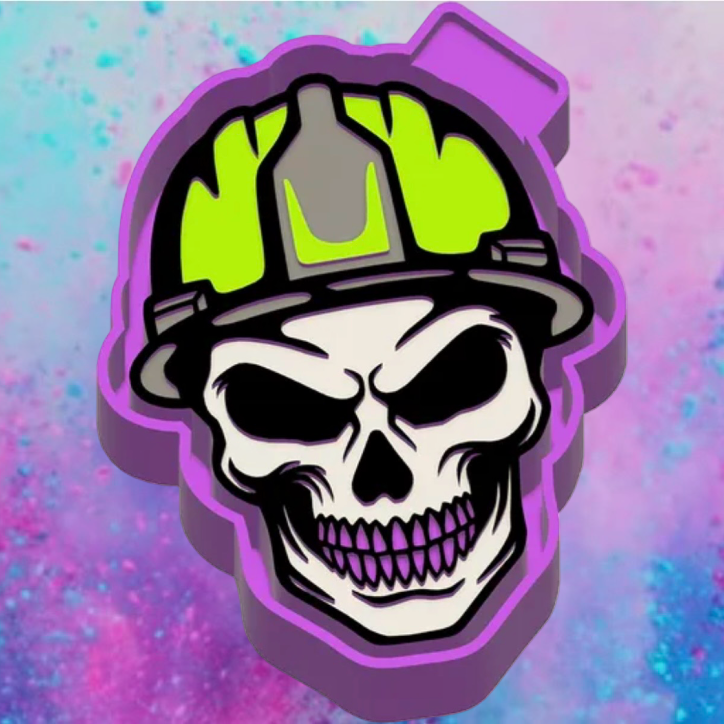Construction hard hat skull freshie mold