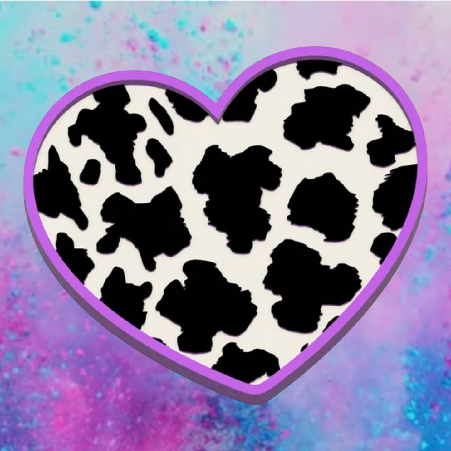 Cow print heart freshie mold