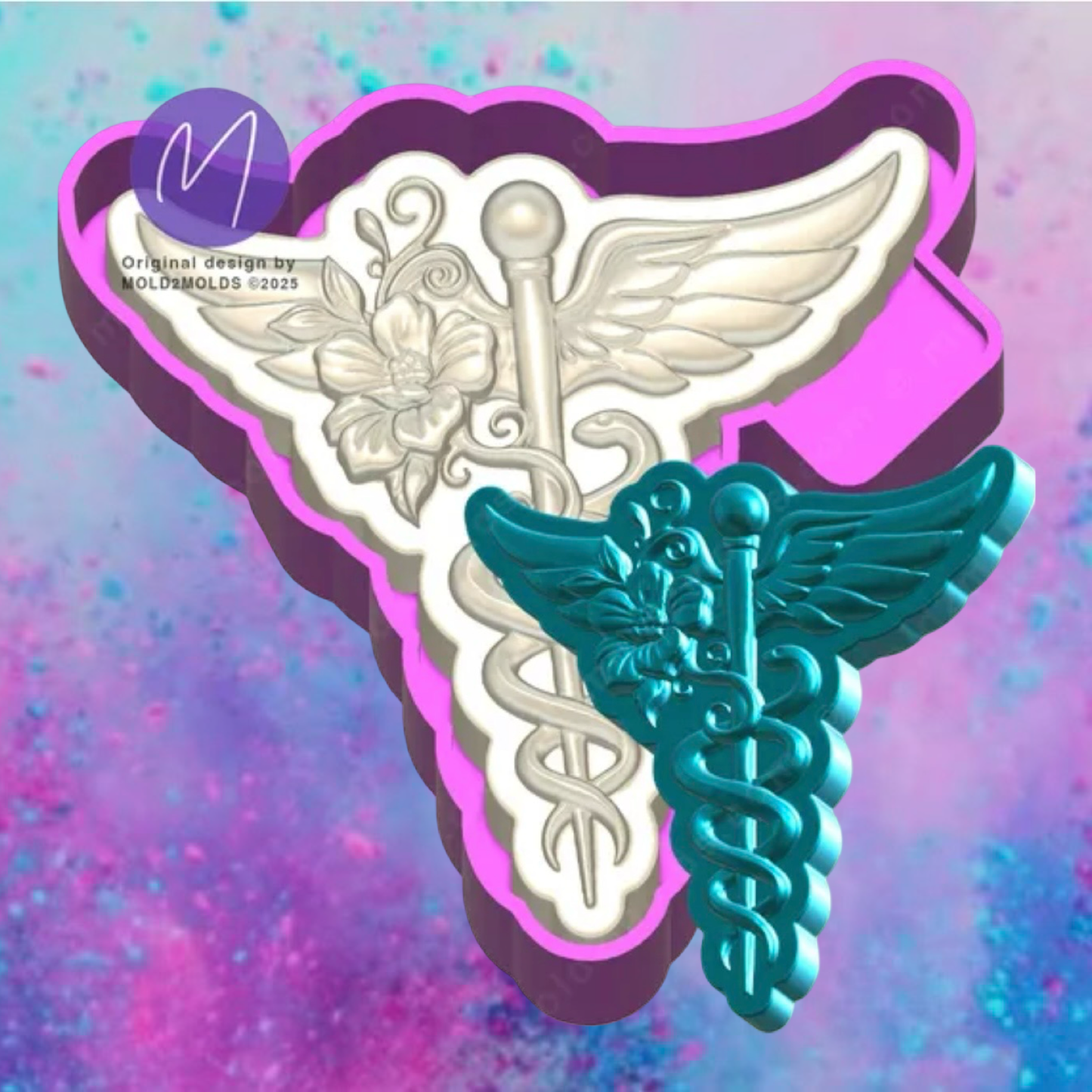 3D medical caduceus car freshie mold