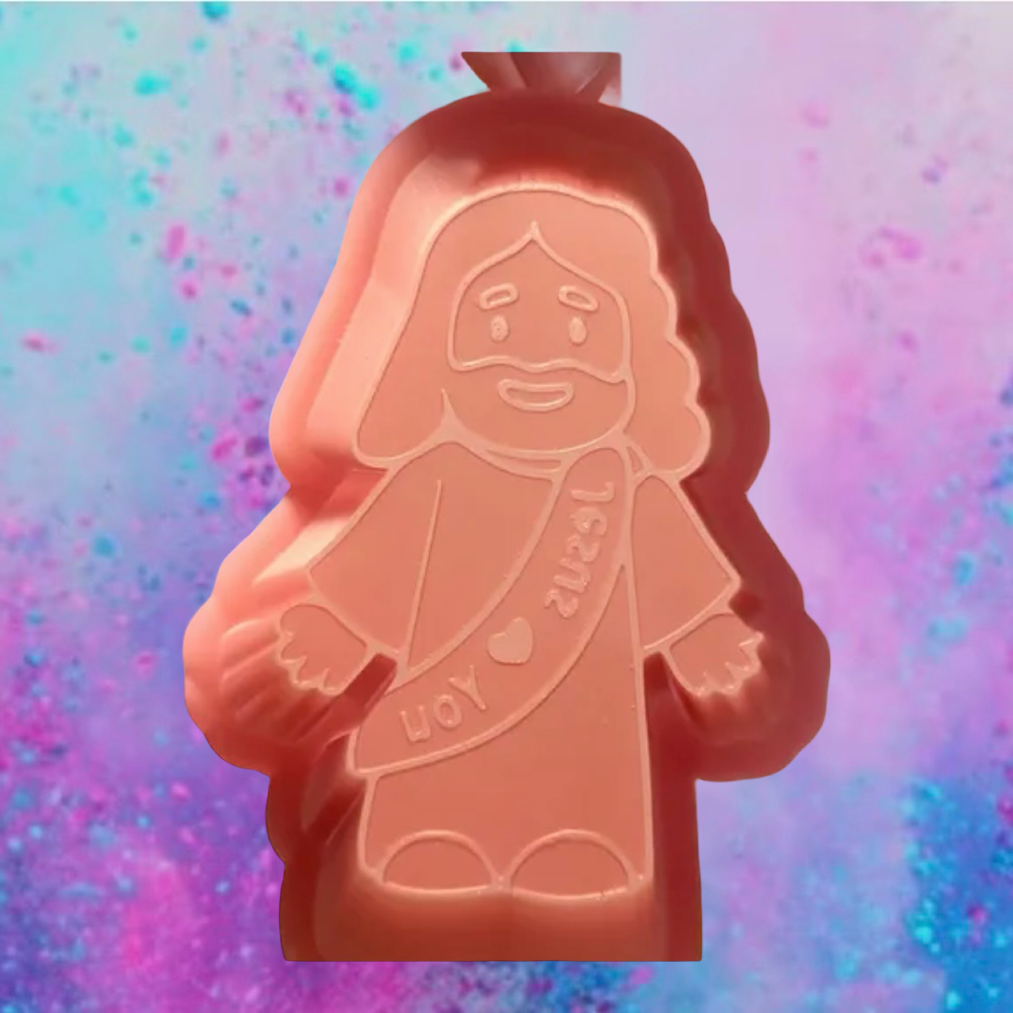 Jesus loves me freshie mold.