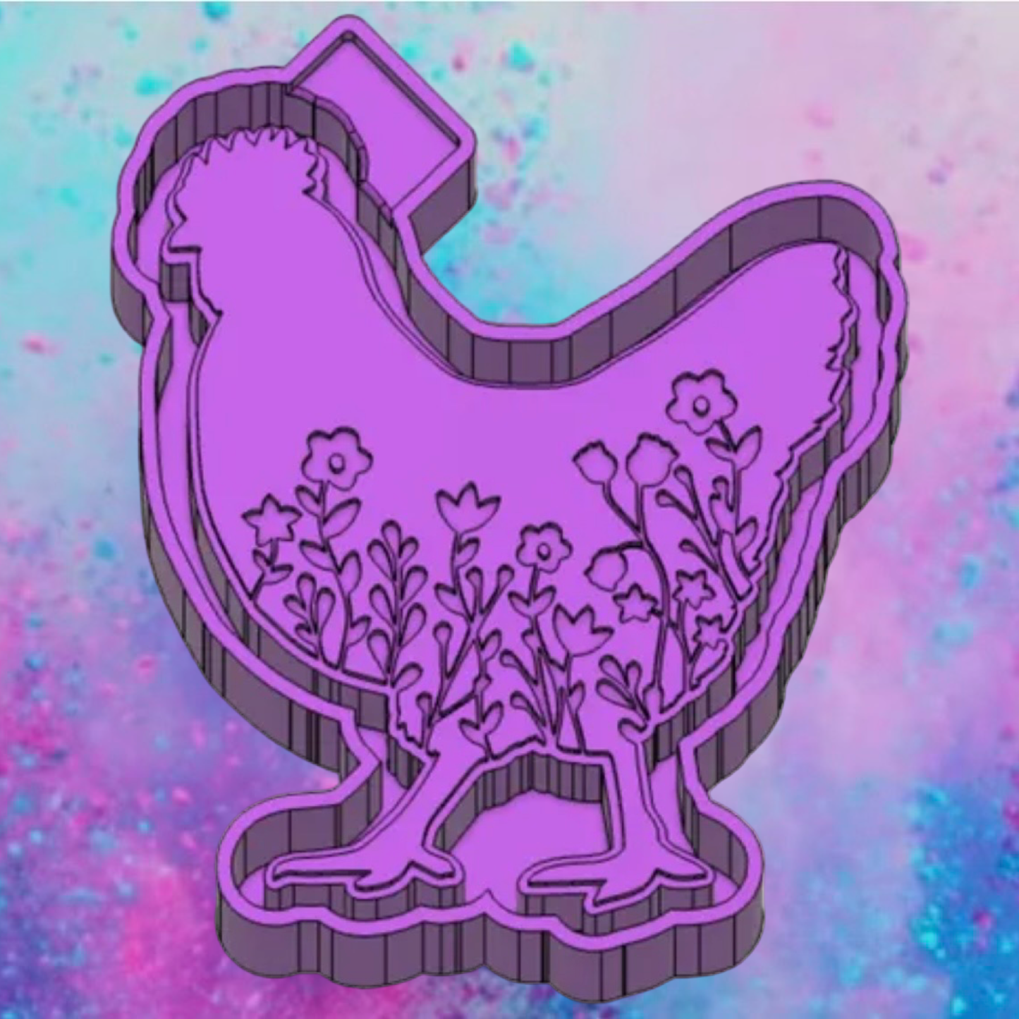 Floral chicken freshie mold