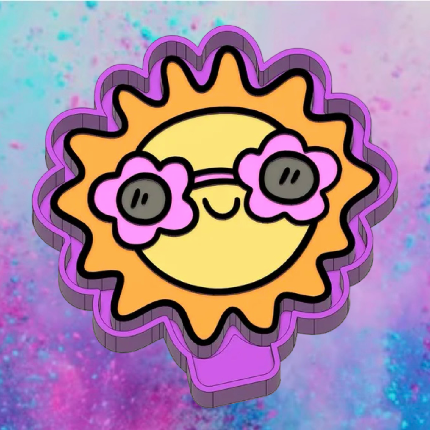 Sun with sunglasses freshie mold