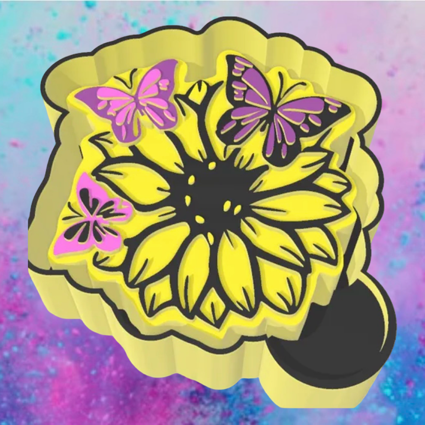 Butterfly on sunflower freshie mold
