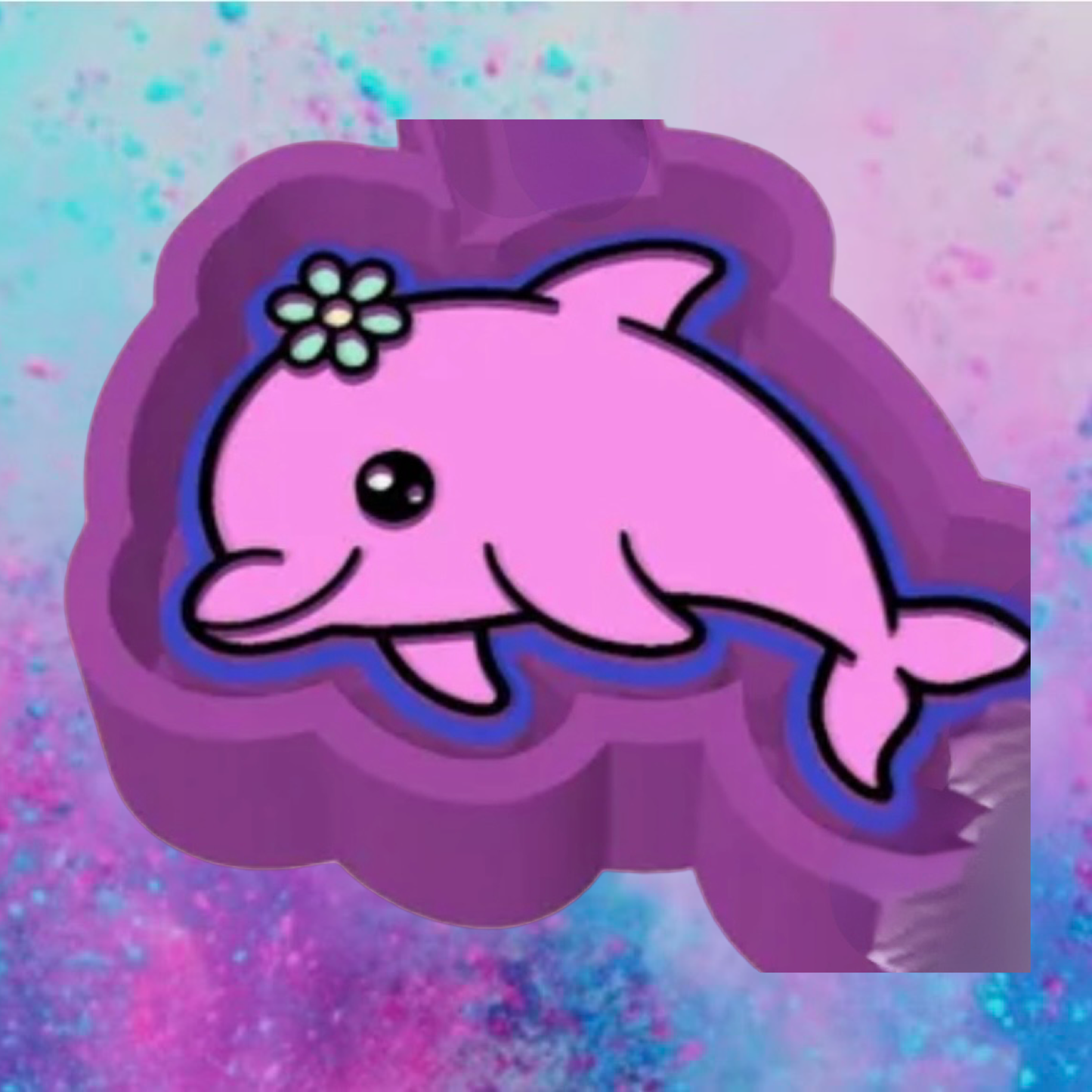 Dolphin with flower freshie mold