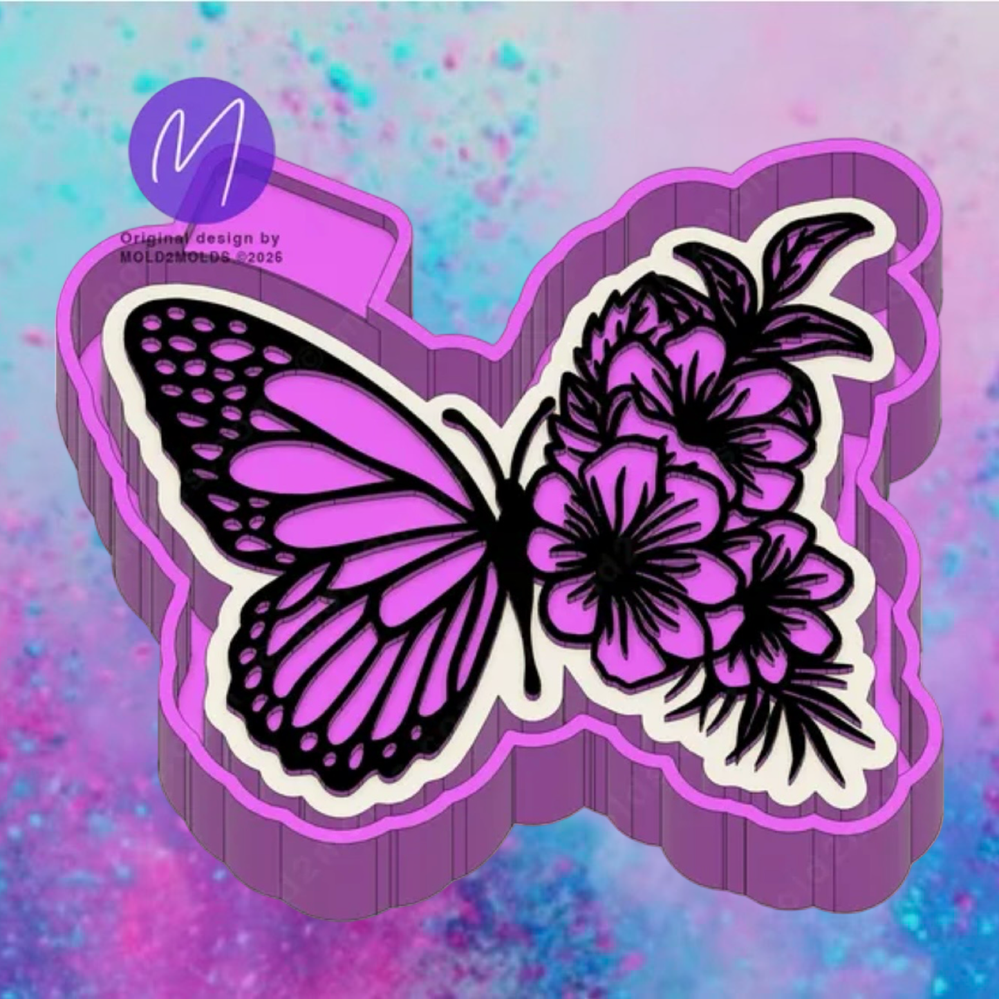 Butterfly and flower freshie mold