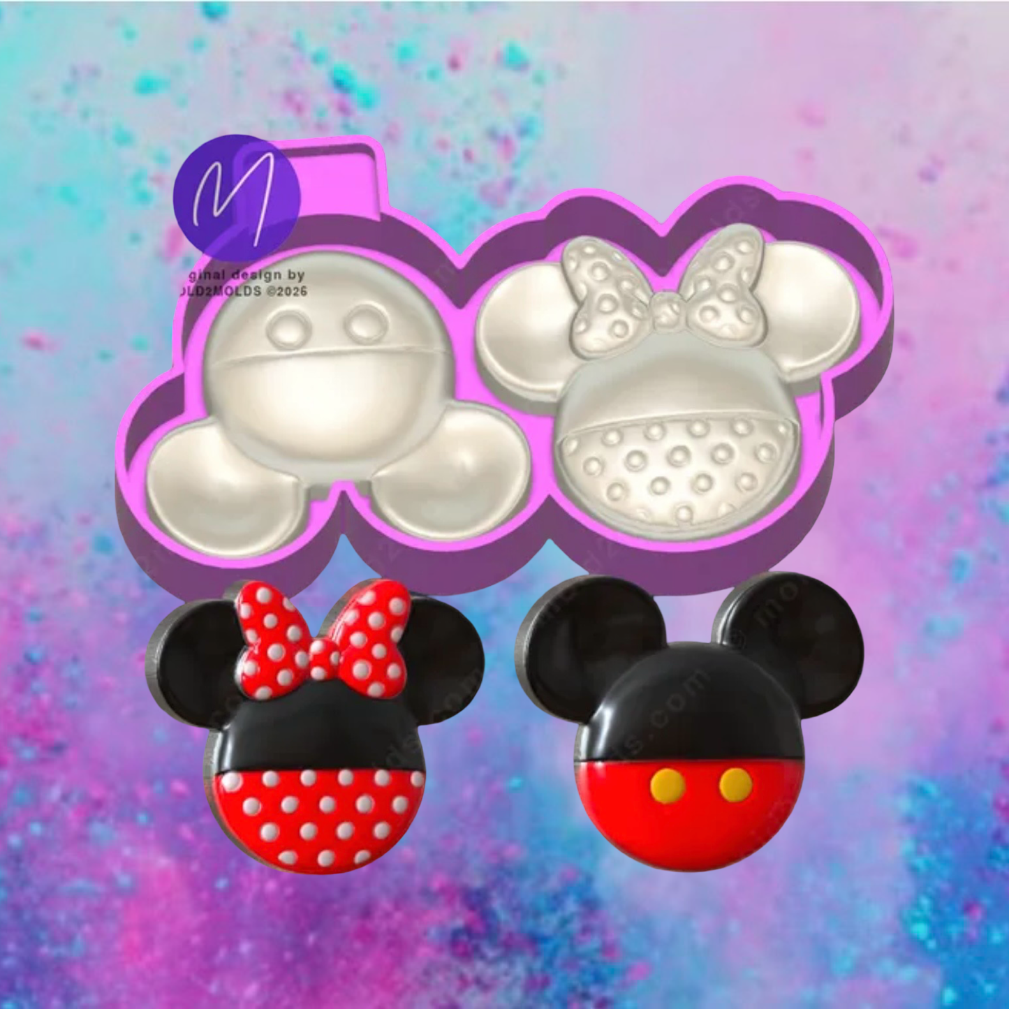 3D print Mickey and Minnie vent freshie molds